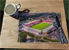 Wooden cork placemat showing Aerial Photograph of Bournemouth - Vitality Stadium