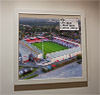 Premium Framed Cork Pin Board showing Aerial Photograph of Bournemouth - Vitality Stadium