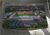 Large white fleece Blanket showing Aerial Photograph of Bournemouth - Vitality Stadium