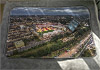 Large white fleece Blanket showing Aerial Photograph of Bradford City - Valley Parade
