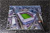 Rectangular glass cuttingboard showing Aerial Photograph of Brentford - Brentford Community Stadium