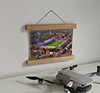 22.5cm / 8.9"  poster hanger with 6x8" landscape print showing Aerial Photograph of Brentford - Griffin Park