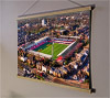 A 62cm / 24.4" poster hanger with 18x24" landscape print showing Aerial Photograph of Brentford - Griffin Park