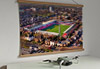 A 62cm / 24.4" poster hanger with 18x24" landscape print showing Aerial Photograph of Brentford - Griffin Park