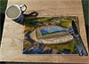 Aerial Photograph of Brighton and Hove Albion - Amex Stadium Wooden cork placemat showing Aerial Photograph of Brighton and Hove Albion - Amex Stadium