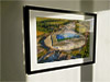 Extra Large Classic Mounted and Framed Fine Art Print showing Aerial Photograph of Brighton and Hove Albion - Amex Stadium