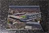 Rectangular glass cuttingboard showing Aerial Photograph of Bristol City - Ashton Gate