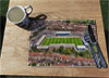 Wooden cork placemat showing Aerial Photograph of Bristol Rovers - Memorial Stadium