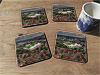Cork drink coaster showing Aerial Photograph of Burton Albion - Pirelli Stadium