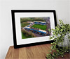 Classic Mounted and Framed Fine Art Print showing Aerial Photograph of Carlisle United - Brunton Park
