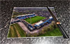 Rectangular glass cuttingboard showing Aerial Photograph of Carlisle United - Brunton Park
