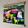 42cm / 16.5" poster hanger with 12x16" landscape print showing Aerial Photograph of Charlton Athletic - The Valley