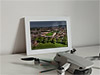 Framed Poster showing Aerial Photograph of Cheltenham Town - Whaddon Road