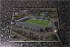 Rectangular glass cuttingboard showing Aerial Photograph of Chesterfield - B2net Stadium