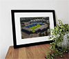 Classic Mounted and Framed Fine Art Print showing Aerial Photograph of Chesterfield - B2net Stadium