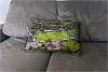 Custom Printed Canvas Cushion showing Aerial Photograph of Chippenham Town - Hardenhuish Park