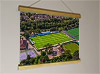 42cm / 16.5" poster hanger with 12x16" landscape print showing Aerial Photograph of Chippenham Town - Hardenhuish Park
