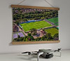 42cm / 16.5" poster hanger with 12x16" landscape print showing Aerial Photograph of Chippenham Town - Hardenhuish Park