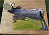 Wooden cork placemat showing Aerial Photograph of Chippenham Town - Hardenhuish Park