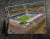 Wooden cork placemat showing Aerial Photograph of Colchester United - Weston Homes Community Stadium Wooden cork placemat showing Aerial Photograph of Colchester United - Weston Homes Community Stadium