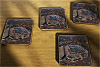 Cork drink coaster showing Aerial Photograph of Coventry City - Ricoh Arena