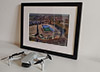 Classic Mounted and Framed Fine Art Print showing Aerial Photograph of Coventry City - Ricoh Arena