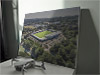 Fine Art Canvas showing Aerial Photograph of Crawley Town - Broadfield Stadium