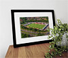 Classic Mounted and Framed Fine Art Print showing Aerial Photograph of Crawley Town - Broadfield Stadium