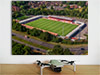 Fine Art Poster showing Aerial Photograph of Crawley Town - Broadfield Stadium