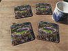Cork drink coaster showing Aerial Photograph of Crewe Alexandra - Alexandra Stadium