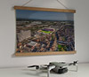 42cm / 16.5" poster hanger with 12x16" landscape print showing Aerial Photograph of Crewe Alexandra - Alexandra Stadium