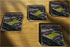Cork drink coaster showing Aerial Photograph of Crewe Alexandra - Alexandra Stadium