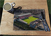 Wooden cork placemat showing Aerial Photograph of Crewe Alexandra - Alexandra Stadium
