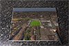 Rectangular glass cuttingboard showing Aerial Photograph of Dagenham and Redbridge - Victoria Road