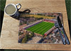 Wooden cork placemat showing Aerial Photograph of Dagenham and Redbridge - Victoria Road