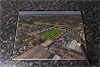 Rectangular glass cuttingboard showing Aerial Photograph of Dagenham and Redbridge - Victoria Road