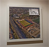 Premium Framed Cork Pin Board showing Aerial Photograph of Dartford - Princes Park