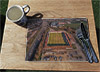Wooden cork placemat showing Aerial Photograph of Dartford - Princes Park