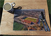 Wooden cork placemat showing Aerial Photograph of Dartford - Princes Park