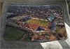 Large white fleece Blanket showing Aerial Photograph of Dartford - Princes Park
