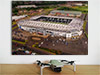 Fine Art Poster showing Aerial Photograph of Derby County - Pride Park