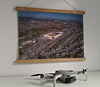 42cm / 16.5" poster hanger with 12x16" landscape print showing Aerial Photograph of Dunfermline - East End Park