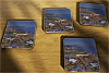 Cork drink coaster showing Aerial Photograph of East Fife - Bayview Stadium