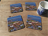 Cork drink coaster showing Aerial Photograph of East Fife - Bayview Stadium