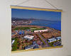 A 62cm / 24.4" poster hanger with 18x24" landscape print showing Aerial Photograph of East Fife - Bayview Stadium