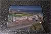 Rectangular glass cuttingboard showing Aerial Photograph of East Fife - Bayview Stadium