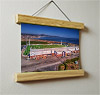 22.5cm / 8.9"  poster hanger with 6x8" landscape print showing Aerial Photograph of East Fife - Bayview Stadium