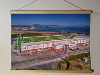 A 62cm / 24.4" poster hanger with 18x24" landscape print showing Aerial Photograph of East Fife - Bayview Stadium