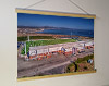 A 62cm / 24.4" poster hanger with 18x24" landscape print showing Aerial Photograph of East Fife - Bayview Stadium