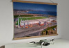 A 62cm / 24.4" poster hanger with 18x24" landscape print showing Aerial Photograph of East Fife - Bayview Stadium